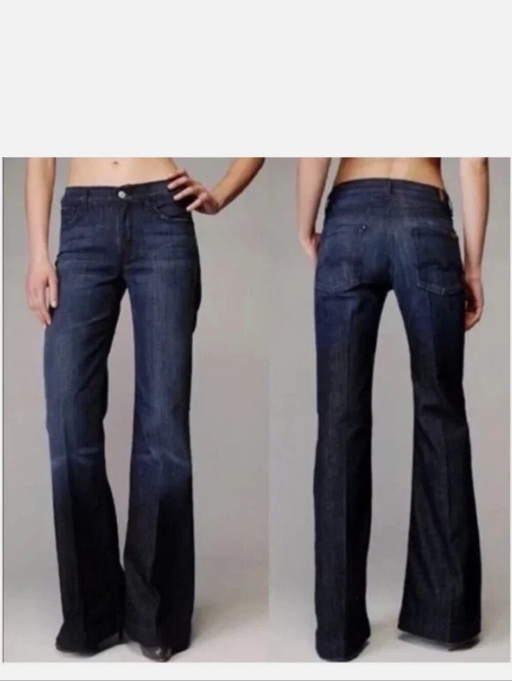 7 for all Mankind Ginger Dark Wash Flare Mid-Rise Denim Jeans - Women's 25